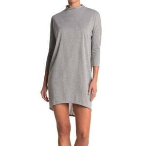 NWOT Ceny Grey Ribbed Mock Neck Dress Size Small